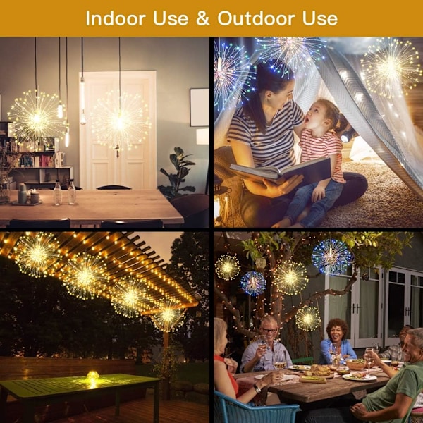 Fairy String Lights Julbelysning, 120 LED 8 lägen Dimbara String Fairy Lights med fjärrkontroll, Vattentät Koppartråd Dekorativ Hängning