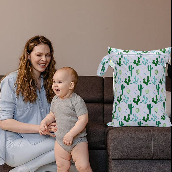 Vaskbare våte og tørre poser for babybleier
