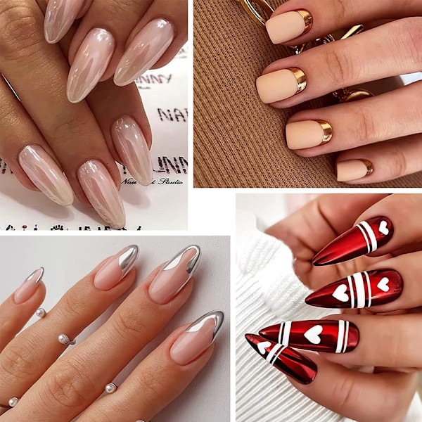 Nagelpulver metall spegeleffekt holografisk aurora kameleont pigment, nagelkonst gel fast magiskt spegelpulver