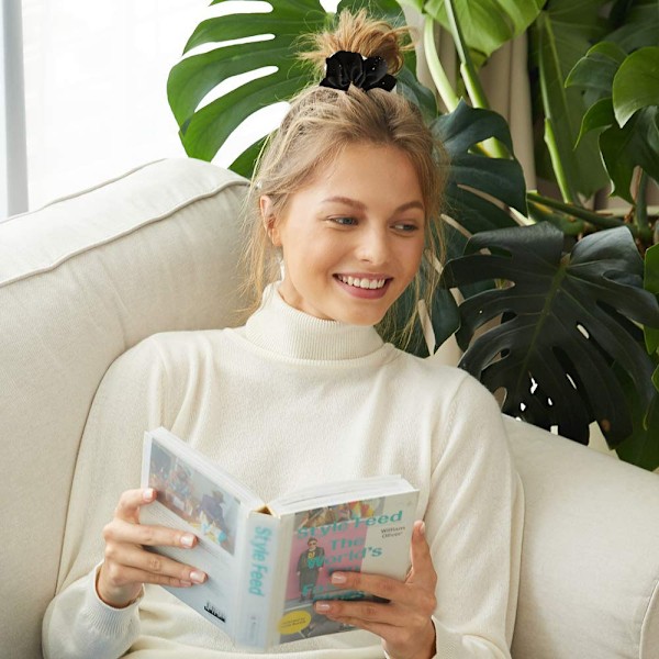Scrunchies för hår med elastiskt band Hårsnoddar Rep Hästsvanshållare för kvinnor flickor, 6 st
