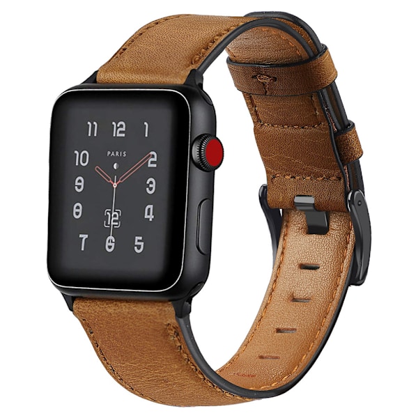 Yhteensopiva Apple Watch -rannekkeen kanssa 38-40 mm / 42-44 mm, Aito nahkainen vaihtohihna yhteensopiva Apple Watch Series 5/ 4/3 /2 /1:n kanssa