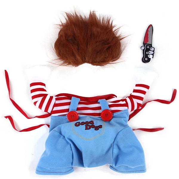 Lemmikkieläinten tappava nukkekoiran asu, söpö koiran cosplay Halloween joulu hauska asu koiran vaatteet juhla-asu pienille, keskisuurille ja suurille koirille