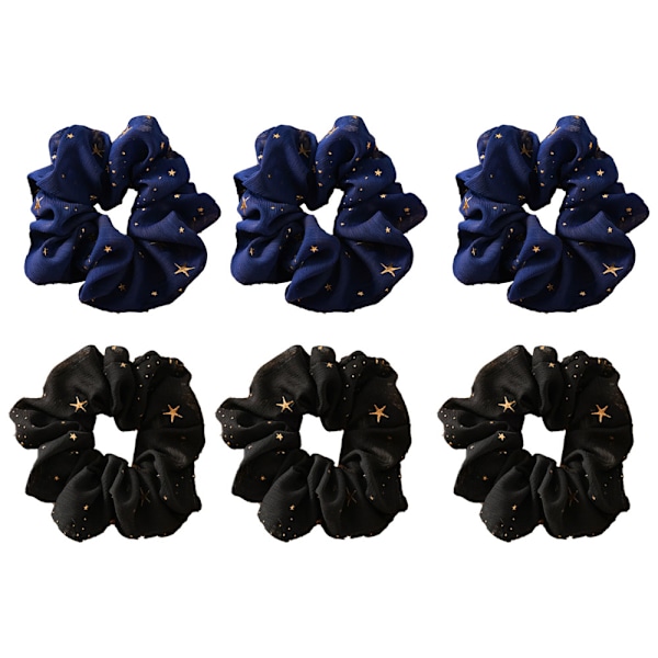 Scrunchies för hår med elastiskt band Hårsnoddar Rep Hästsvanshållare för kvinnor flickor, 6 st