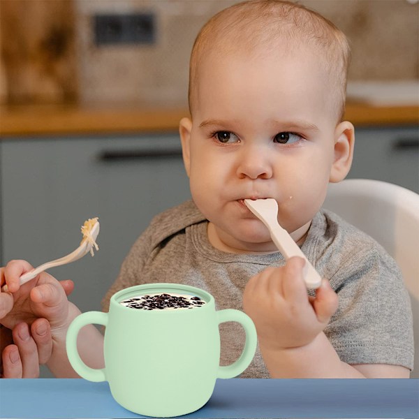 Silikonkopp for førskolebarn - Babytreningskopp med håndtak, egnet for barn over 6 måneder