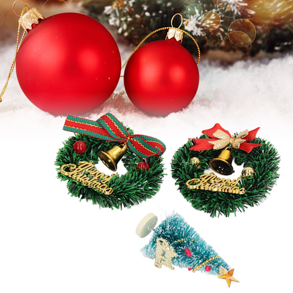 14 Pcs Dollhouse Christmas Decorations Christmas Wreaths Trees Vivid Details Add Festive Ambience Dollhouse Accessories