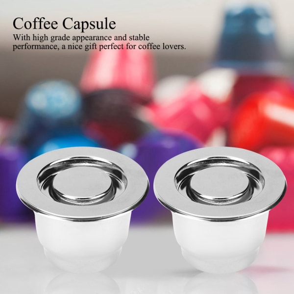 Återfyllbart återanvändbart kaffekapselkoppfilter i rostfritt stål