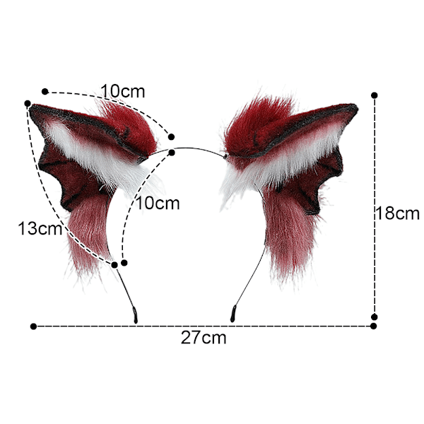 Plush Fyldig Djævel Bat Øre Pandebånd Dyr Halloween Jul Kostume Tilbehør