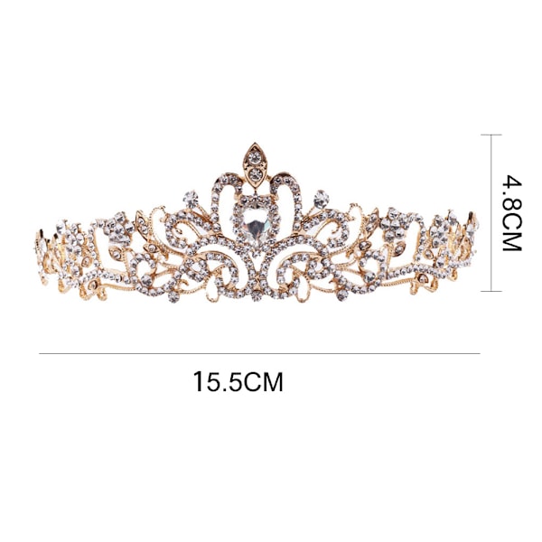 Bryllupskrone Rhinestone Pandebånd Piger Prinsesse Fødselsdagsfest Bryllup Tilbehør, Juleferiegave Til Kvinder
