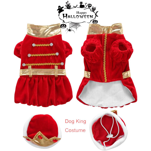 Hundekonge Kostume Sjovt Kæledyrs Halloween Kostumer til Hunde med Konge Kostume til Hunde Hundekostume til Halloween Jul Fødselsdagsfest Fotorekvisitter
