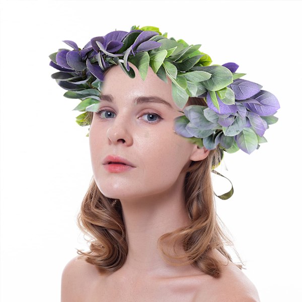 Grøn Blad Blomsterkrans Eucalyptus Blomster Hårbånd Bryllup Festivaler Fotorekvisitter