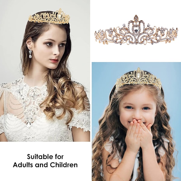 Bryllupskrone Rhinestone Pandebånd Piger Prinsesse Fødselsdagsfest Bryllup Tilbehør, Juleferiegave Til Kvinder