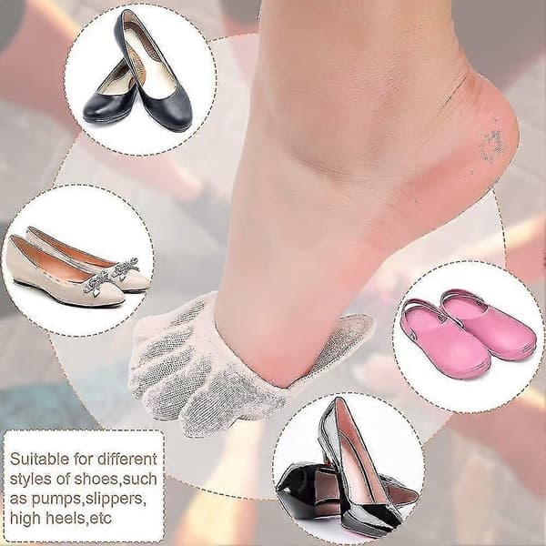 6 Pairs Toe Socks Invisible Socks Five Finger Half Socks Non-Slip Gifts