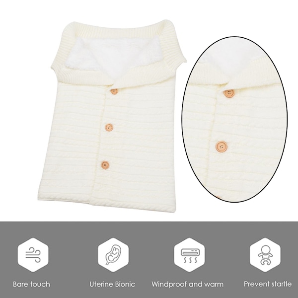 Nyfødt Baby Wrap Swaddle Tæppe Strikkesovesæk Modtagelsestæpper