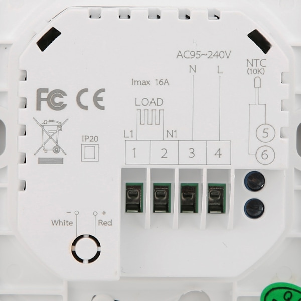 Vattenelektrisk Uppvärmningstermostat 5A LCD Pekskärm Rumstemperaturreglering AC95-240V