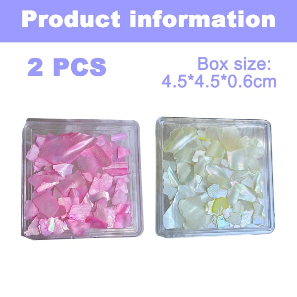 2 æsker med brudbare uregelmæssige Phantom Color ultra-tynde Shell Nail Tilbehør Manicure diy