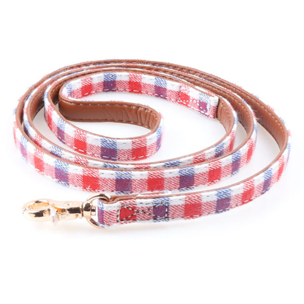 Halsband i läder för hund med spänne och 4-fots koppel, KUDES justerbart bas-halsband, med klocka och läderkoppelset för husdjur