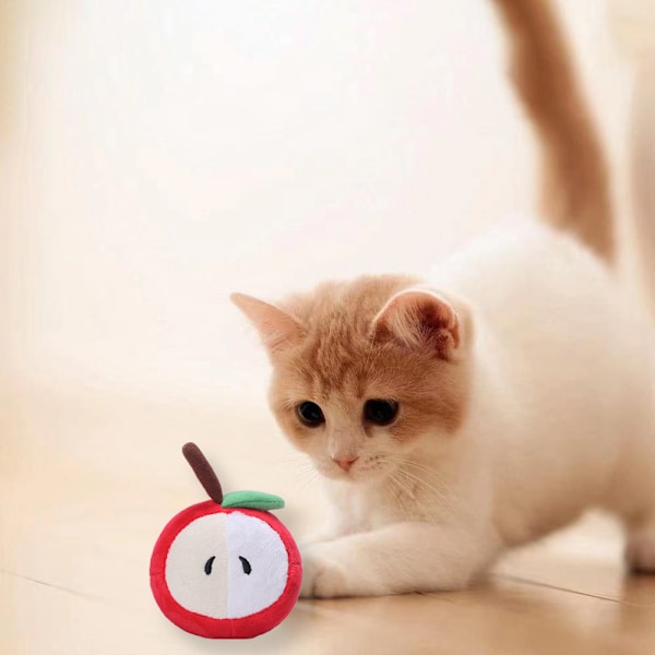 4 st katt leksak pipande leksak frukt form söt plysch leksak
