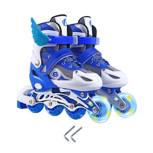 Justerbara Inline Skates för Barn, Roliga Upplysta Stötsäkra Hjul Inline Skates