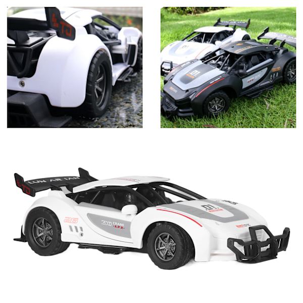 RC Drift Racing Bil 2.4GHz Simulering 2 Dører Åpnebar Fjernstyrt Drift Racing Bil Leke med Fjernkontroll for Gutter Hvit