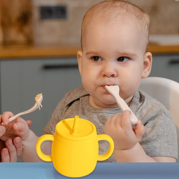 Silikoninen Vauvan Harjoituskuppi, Särkymätön Taaperon Nostokupit Oljella, Taaperon Kupit