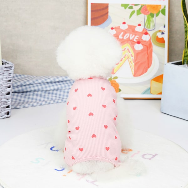 Ribbetøj til Hund Kat Sød Hund Onesie Ærmeløs 2 Ben Kat Skjorter til Sommer Jumpsuits Åndbar Kølende