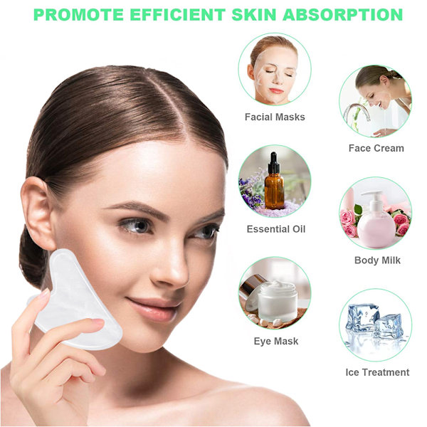 Gua Sha & Massagestav Jade Naturkrystal Selvværdgaver Ansigtshudpleje Værktøjer Afslappende