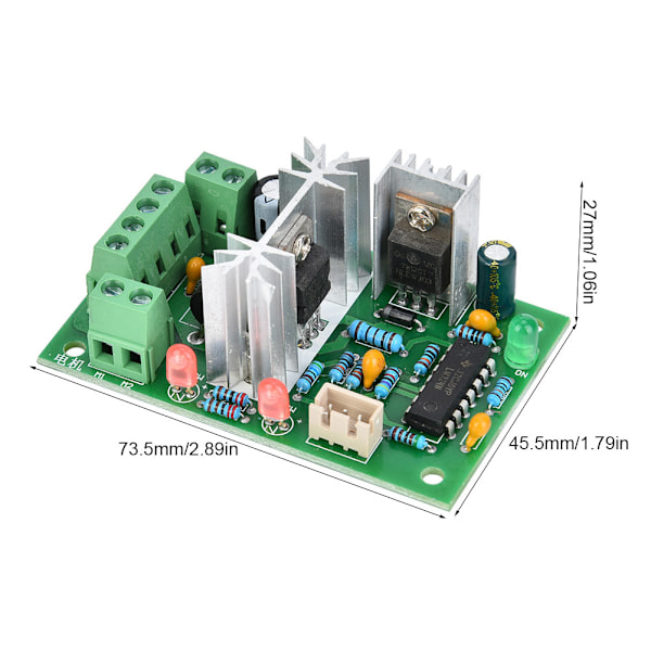 PWM DC Motor Hastighedsregulator med Potentiometer CW CCW Switch 10A 6-30VDC 10%~95%