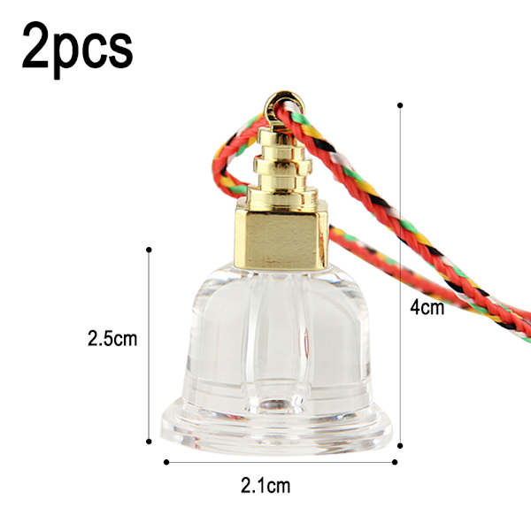2 st Tomma Transparenta Akrylburkar med Gyllene Hängande Lock för Hänge DIY Smyckestillverkning Förvaring