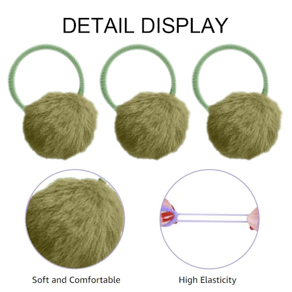 Pom Pom Bollar Elastiska Hårband Pom Hårband Sömlösa Hårrep