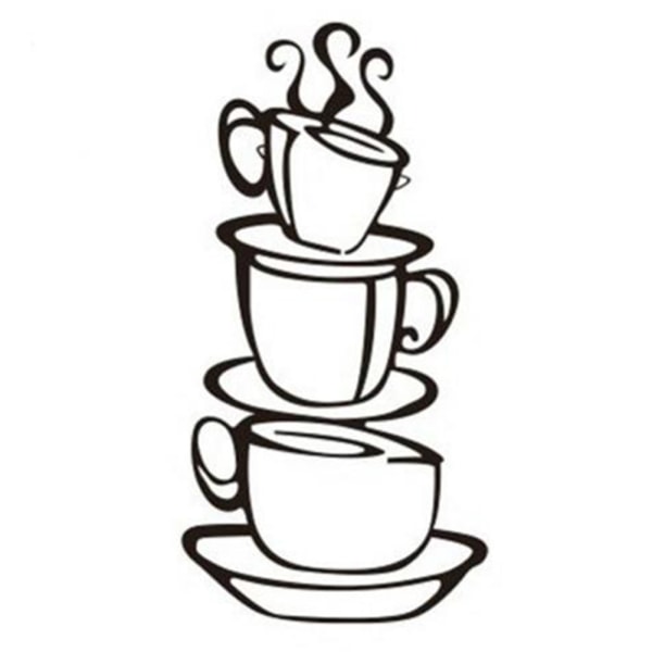 Kaffekopp klistermärke Vardagsrum Sovrum Bakgrund Vägg Dekorativ