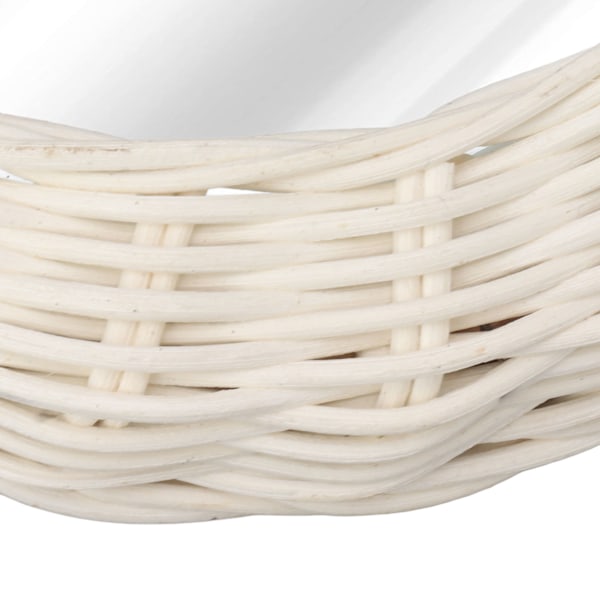 Dekorativt Spejl Hvid Kanin Formet Retro HD Rattan Spejl til Badeværelse Soveværelse