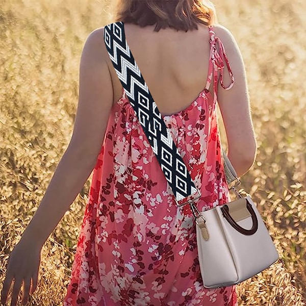 3,8 cm breda handväskremmar ersättning bred crossbody axelrem för väskor handväska förlängningstillbehör gitarrremmar, justerbar 85-145 cm