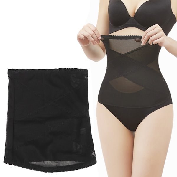 Postpartum Mesh Andningsbar Bälte Korsett Elastisk Bukbälte Midja Kroppsshaper Svart M