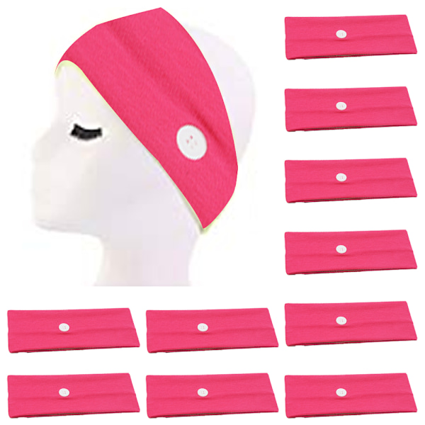 Boho Bred Bandana med Knapp Elastisk Turban Hårband Yoga Huvudband för Kvinnor och Flickor