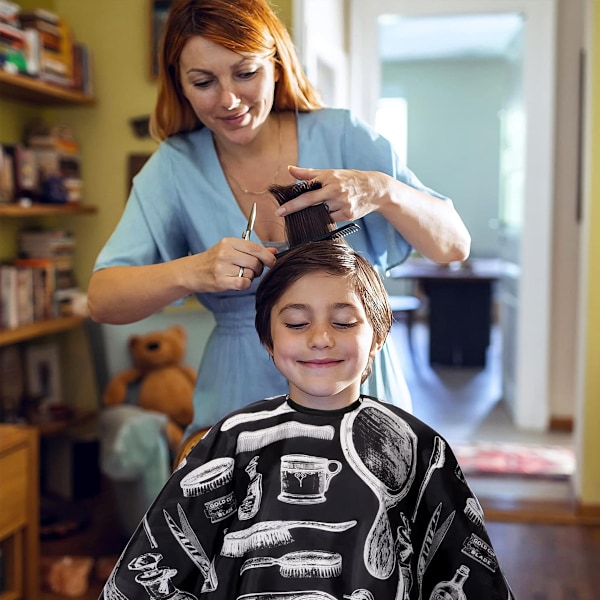 Vanntett Barber Cape, Hårklippingskappe med Justerbar Trykknapp, 46 × 55 Tommer Stor Salongkappe for Hårbehandling Hårklipp Farge Permanent
