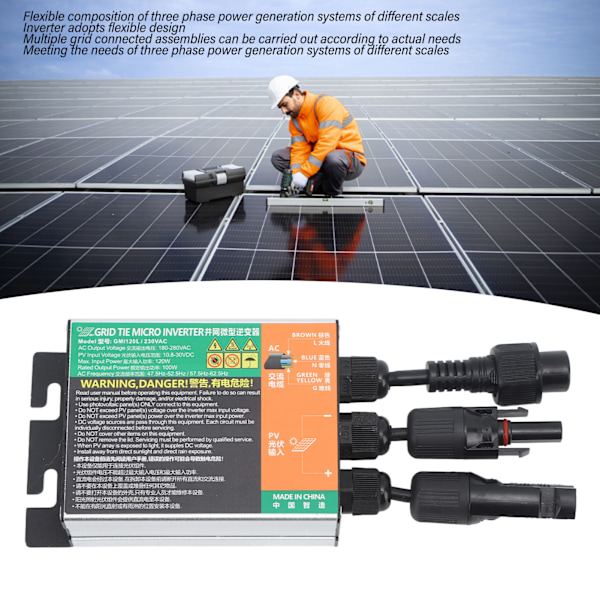 GMI 700W Solcelle Nettilsluttet Mikro Inverter Sinus Bølge Fotovoltaisk Mikro Nettilsluttet Inverter til Hjemmeenergiproduktionssystem AC 220V