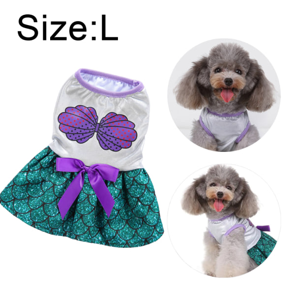 Dog Mermaid Costume Purple Shell Green Mermaid Tutu Puppy Dog