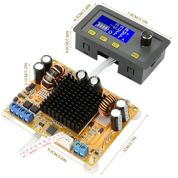 DC‑DC Justerbar 5A LCD Digital Automatisk Step‑up Step‑down Spændingsmodul