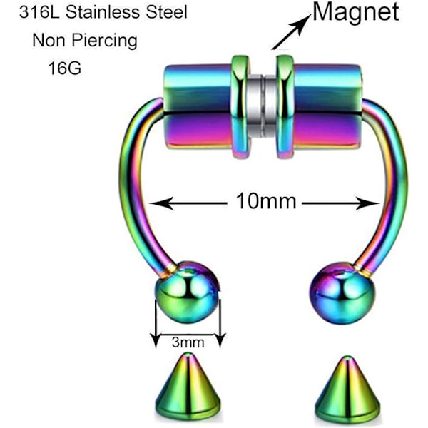 Teennäköinen Nenärenkaan Rengas Magneettinen Septum Nenärenkaan Hevosenkengän Ruostumaton Teräs Väärennös Teennäinen Nenä Septum Renkaat Ei-Lävistys Clip On Nenärenkaan Renkaat