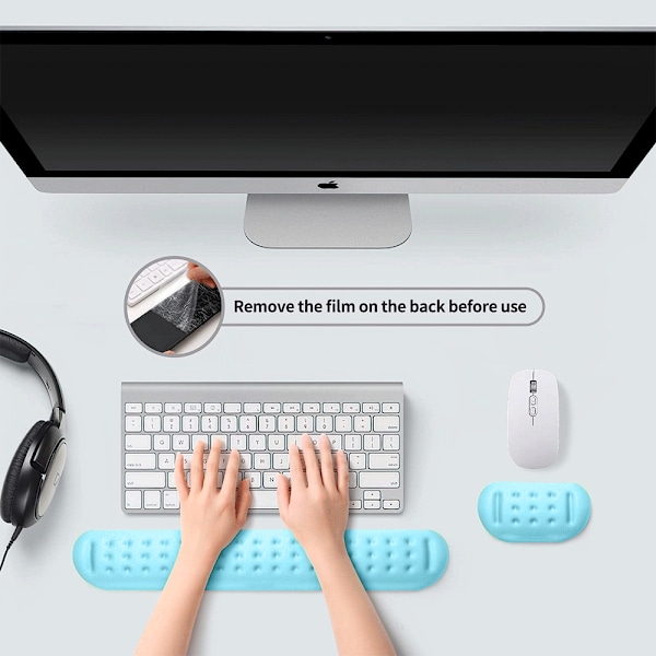 Håndledsstøtte i memory foam Blød gel ergonomisk musmåtte håndledsstøtte tastatur mus håndledsstøttesæt
