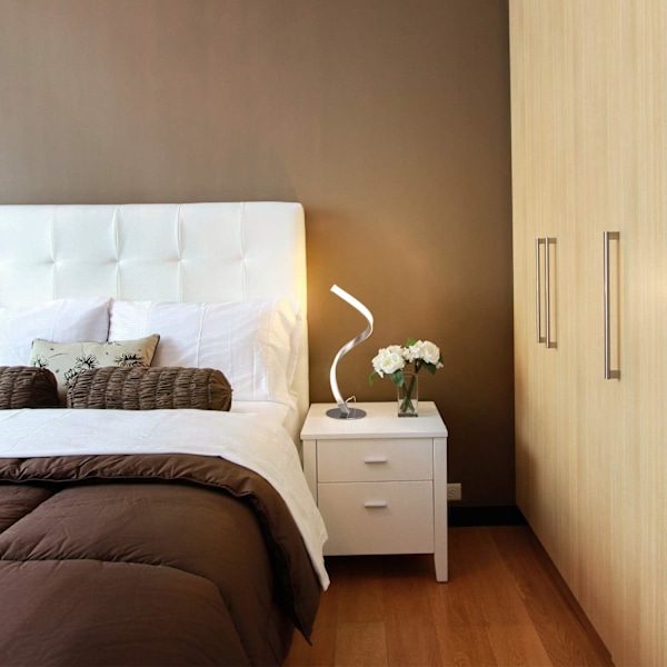 Spiral Design LED-bordslampa - Dimbar skrivbordslampa Touch-knapp, varmvit 3000K sänglampor av rostfritt stål, 1,5 m kabel, 5W 450LM Nattduksbord