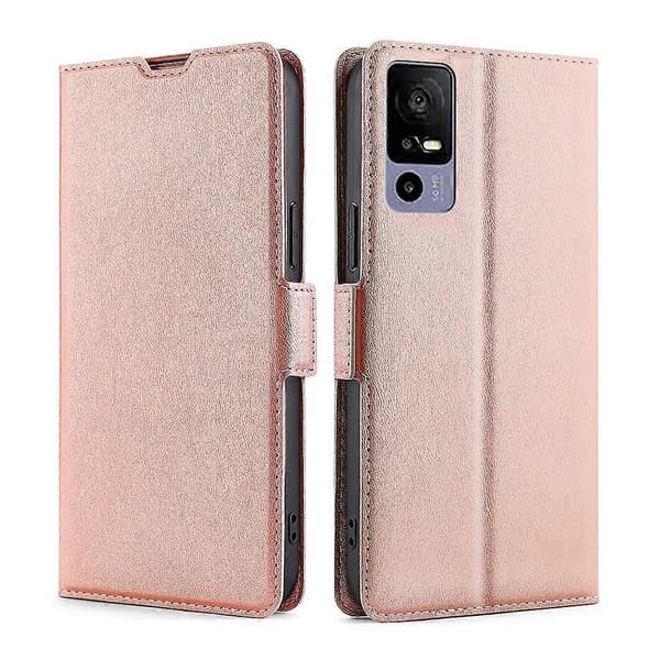 For TCL 40R 5G Ultra-thin Tension Side Buckle Horizontal Flip Leather Phone Case [DB]
