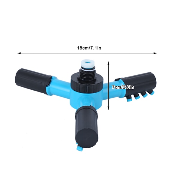 G1/2in 3-Arm Rotating Sprinkler Head Movable Irrigation Nozzle Garden Lawn Watering Supplies