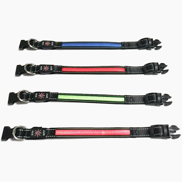 Justerbara USB-laddningsbara lysande halsband för husdjur, små hundar och katter