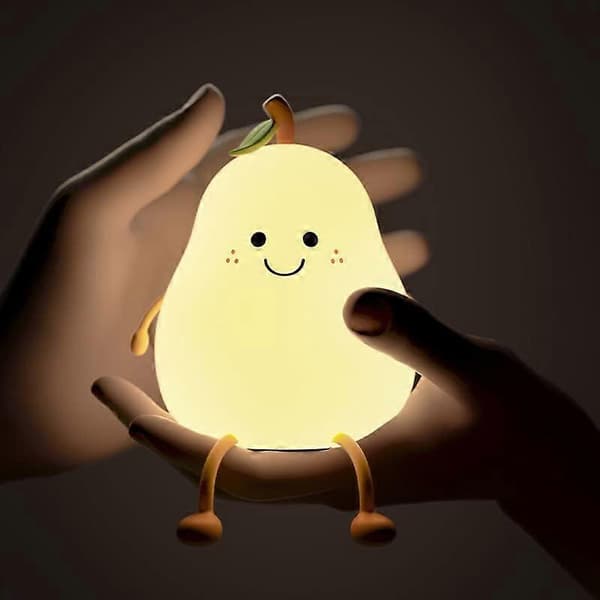 Creative Pear-Shaped Night Light with Timer Function, LED Lamp, USB Rechargeable