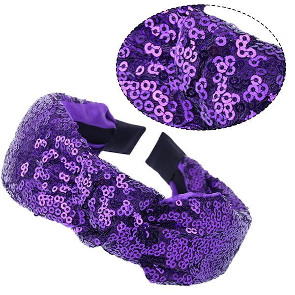 Boho knutna pannband Mode Yoga pannband Glitter paljett pannband för damer Vuxna elastiska håraccessoarer