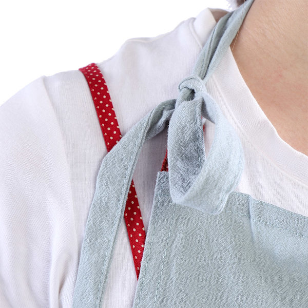 1 st. Unisex Bomulls-Förkläde med En Ficka Sommar för Kök Matlagning Husstädning (Ljusgrön)