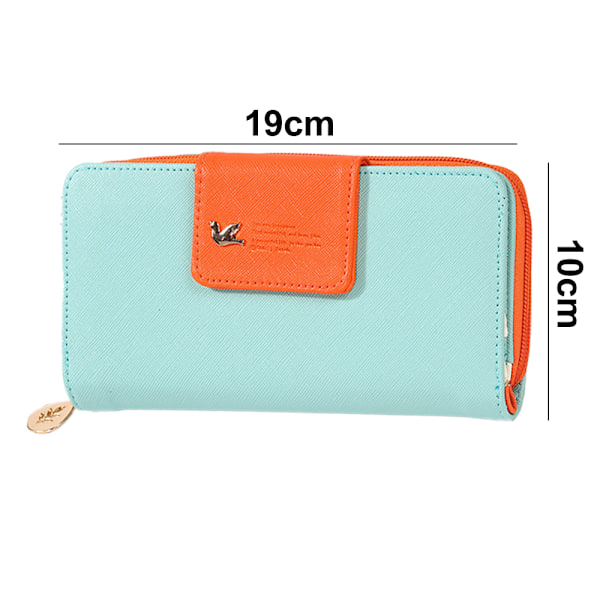 Kvinnors Multi-kort Tvåfaldig Lång Dragkedja Clutch Plånbok