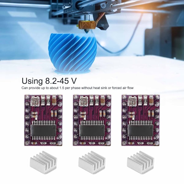 3 stk. Trinmotor Driver Modul 4-lags PCB 3D Printer Tilbehør DRV8825 til StepStick