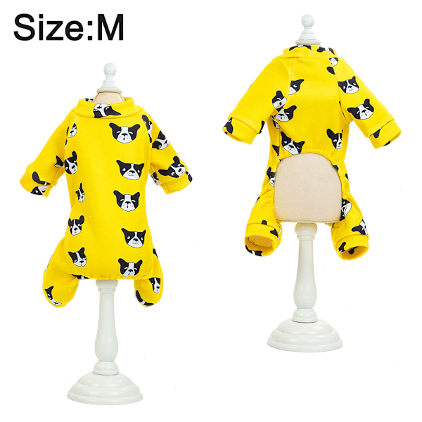 Varmt hjemmetøj til kæledyr Hundetøj Kæledyr firebenet sweater Gul hvalpe tøj